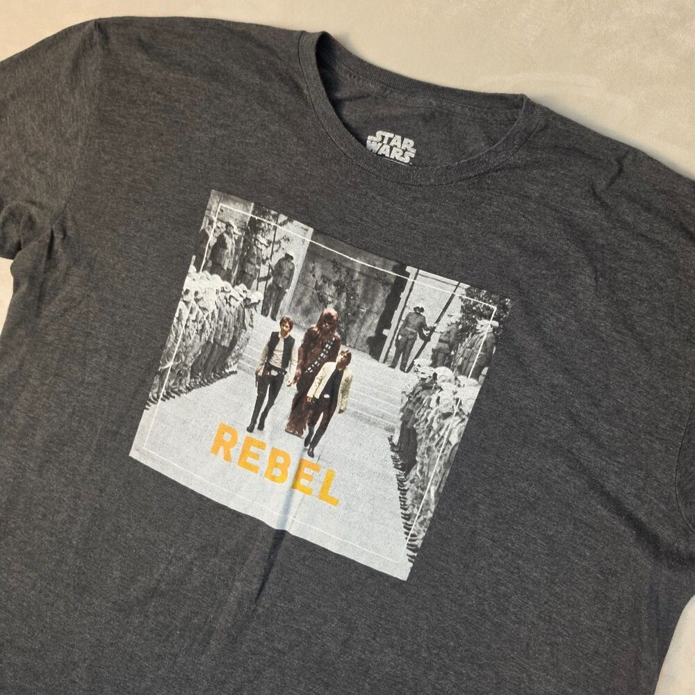 Star Wars Adult T-Shirt XXL Rebel Han Luke & Chewbacca Episode IV A New Hope
